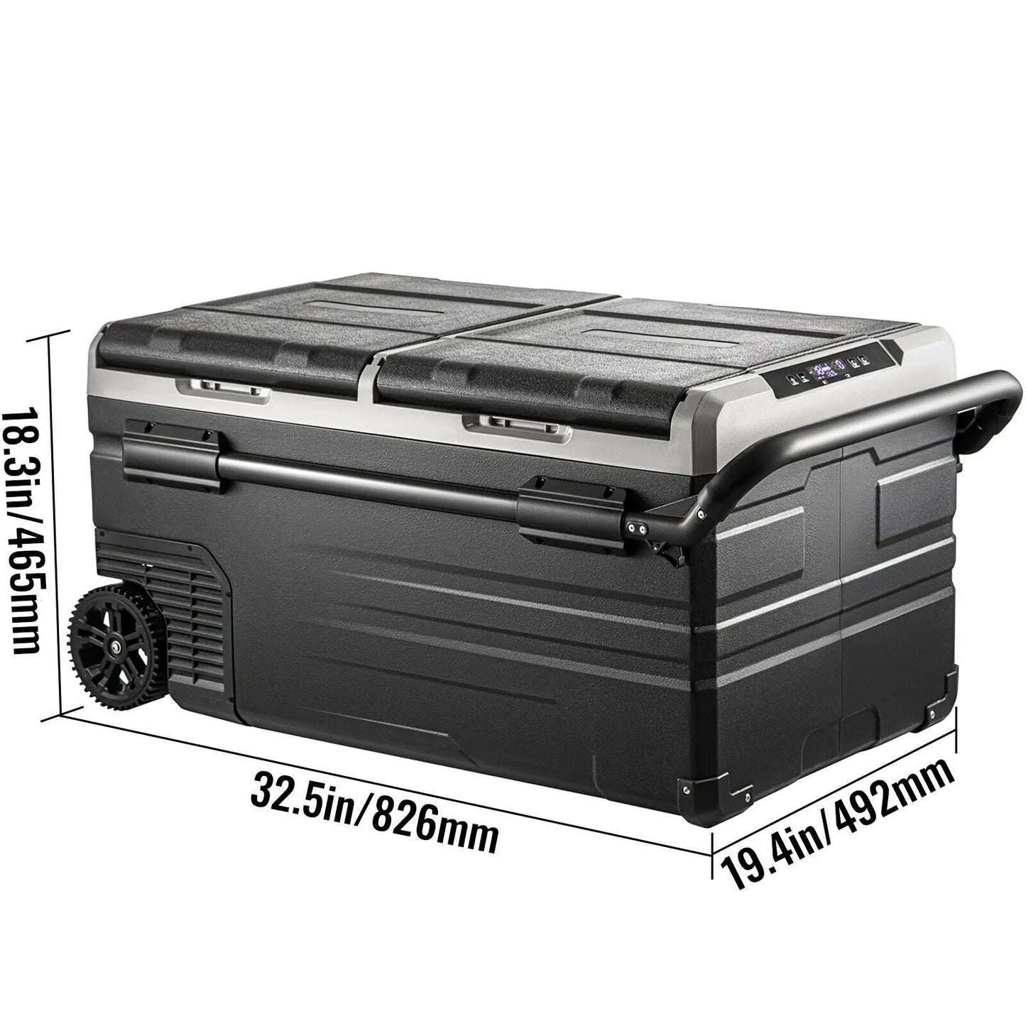 SucceBuy 75L 95L Small Fridge, Portable Mini Dual Storage Zone Refrigerator Compressor Freezer