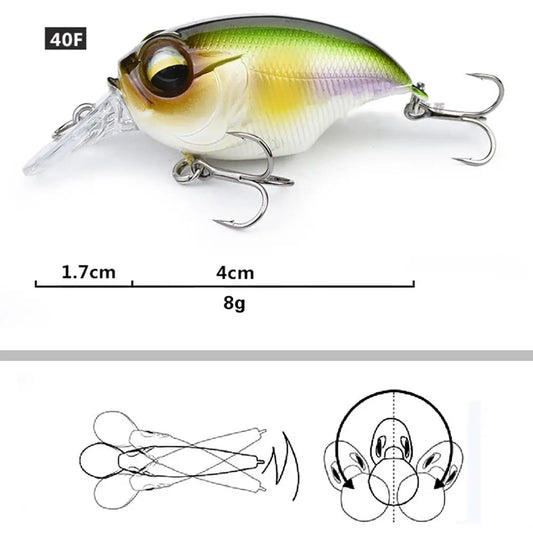 5pcs/box TheTime- SRX, 40mm/8g- Floating Crankbaits For Trout, Perch, Bass, Zander & ALL Predators