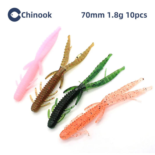 Chinook Split Tail, Soft Bait - Silicone Finesse Bait, Crawfish