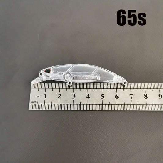 TheTime 10Pcs DIY Blank Lure Body 5.8/12/15g Unpainted Spearhead RYUKI 65/80/95mm Transparent Sinking Minnow,Hard Baits