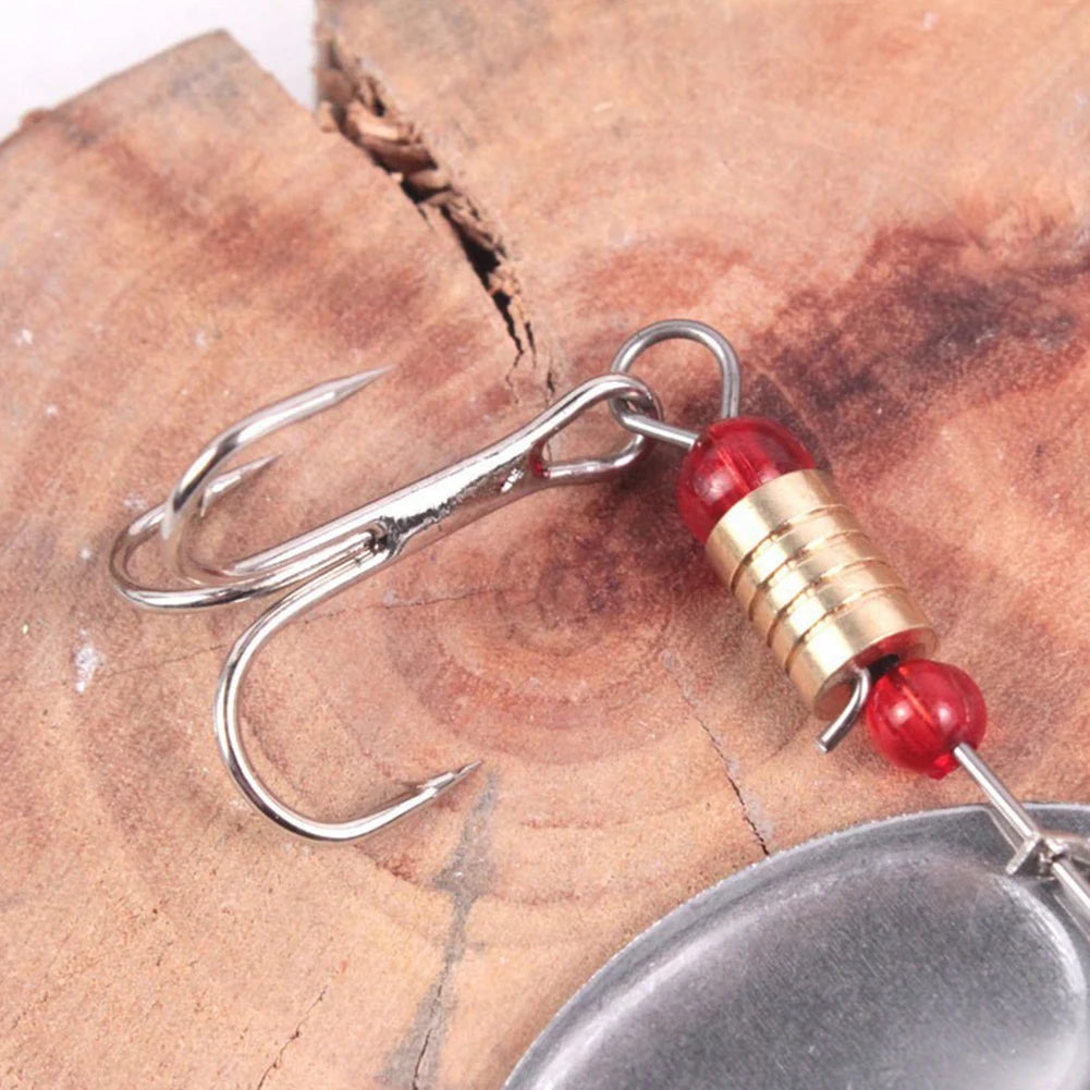 30pcs Metal Spinning Lure with Treble Hook, for Freshwater and Saltwater