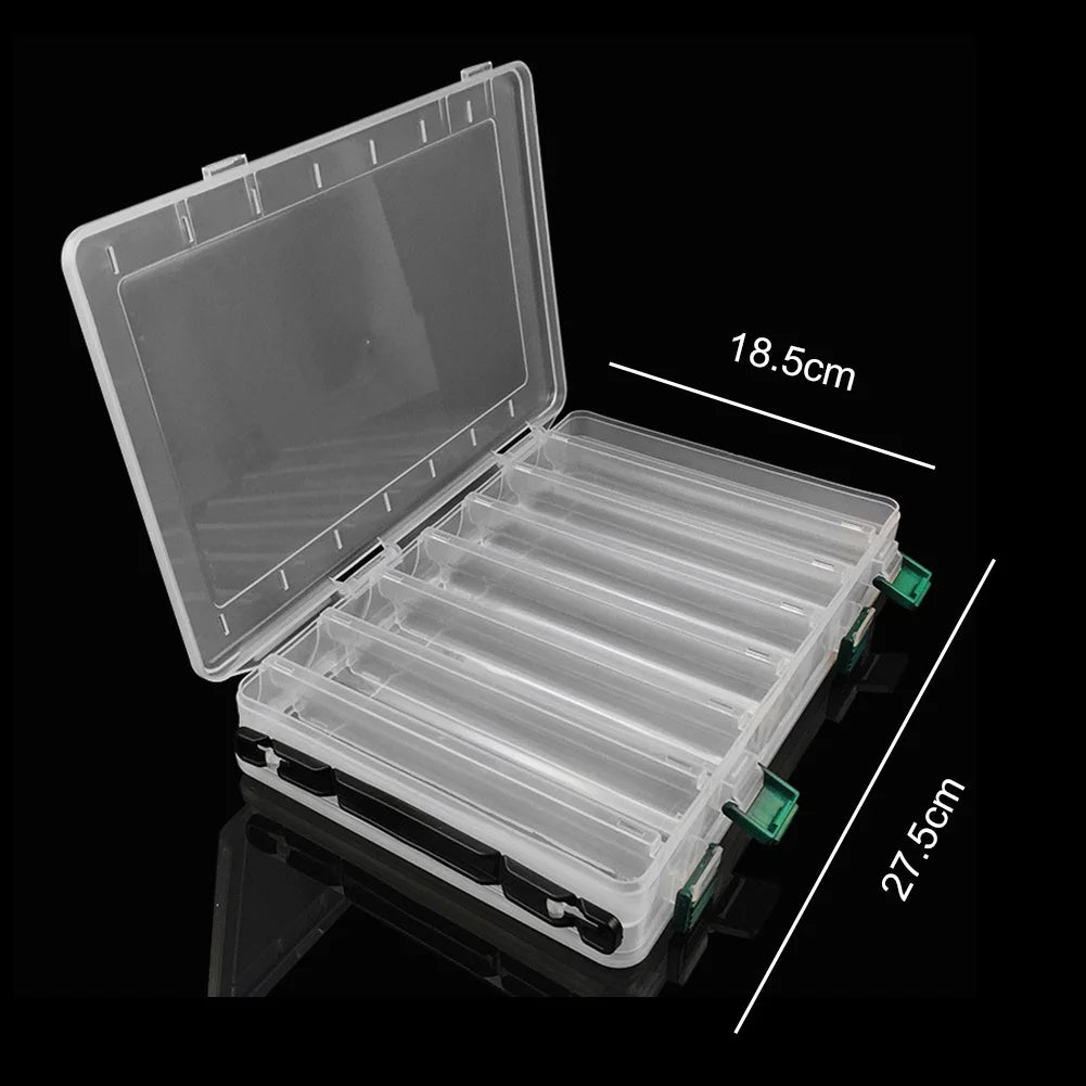 14 Grid Fishing Lure Box Large Capacity Double Sided Fishing Storage Case Portable for Lures