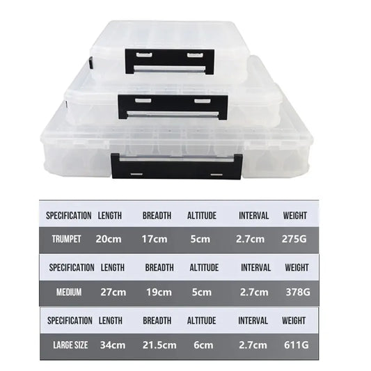 TAIYU 10/14/18 Compartment Double Sided Large Fishing Tackle Box for Storage Big Baits , High Quality Fishing Box