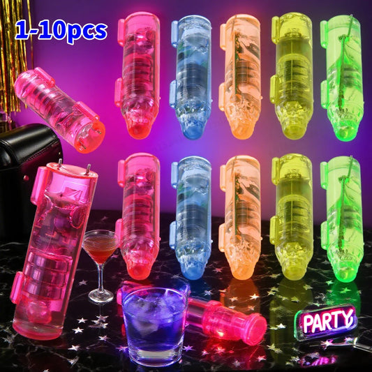 1-10PCS Underwater Mini Fish Attraction Indicator Lure LED Flashing Light Bait Fishing Tools Deep Drop Light, Squid Bait