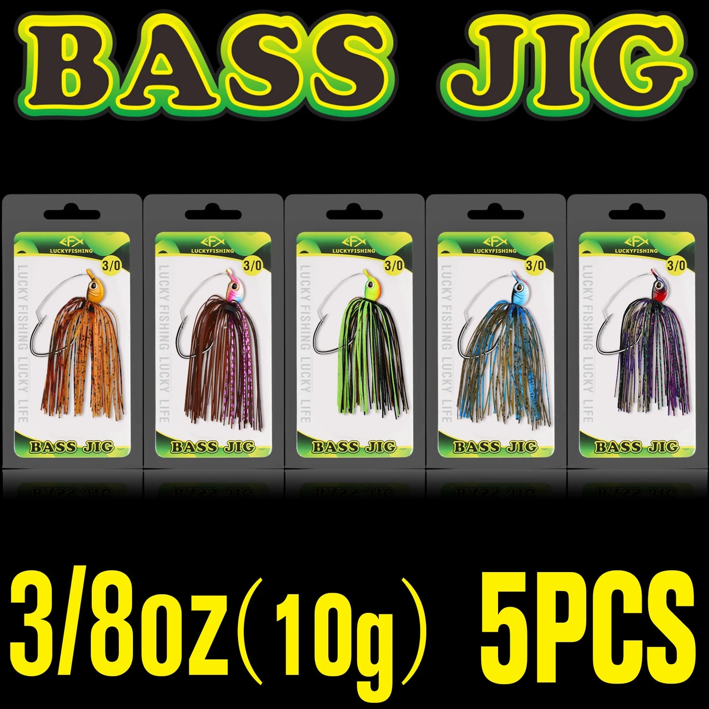 Bass Jigs Swim Jigs for Bass Fishing Jigs 5PCS 1/4oz 3/8oz Weedless Fishing Lures for Bass Pike Walleye Muskie