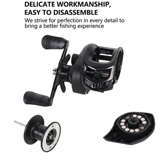 High Performance Baitcasting Reel, 7:2 to 1 Gear Ratio, 10kg Drag, 18 Plus 1BB Ideal for Beginner's Fishing