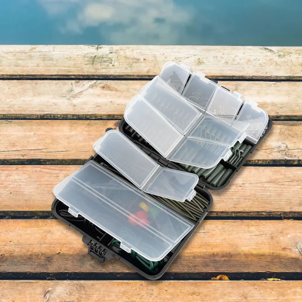 277Pcs Fishing Accessories with Storage Box, Carp Fishing Rigs, Assortment Rust Proof Swivels, Terminal Rigs for Bass Trout and more