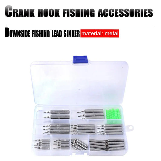 90pcs Sinkers, Slim Drop Shot Weight Set with Storage Box, Multiple Sizes, Drop Shot Fishing