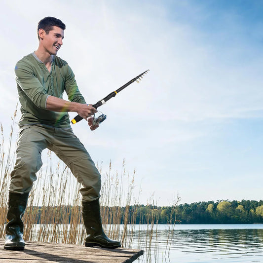 Carbon Fiber Spinning Rod Telescopic Travel Fishing Pole, Travel Rod