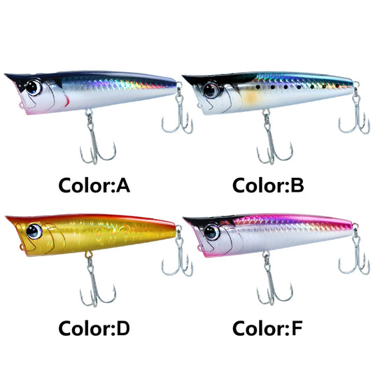 Popper Fishing Lure, Floating , 3D Eyes- for Freshwater Saltwater Surface Fishing