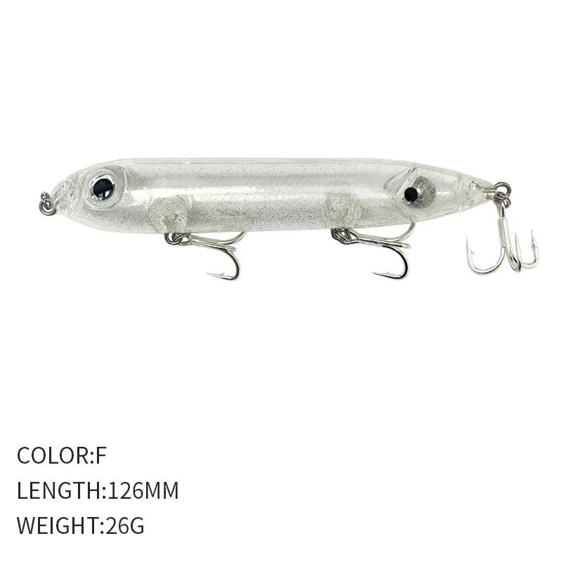 126MM 26G Pencil Fishing Lures Floating Top Water Artificial Bait 126F Walk The Dog!
