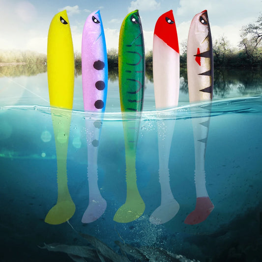 6Pcs Fishing Pike Bait 9cm Artificial Soft Bait Multifunctional Fishing Predator Lure for Saltwater Freshwater