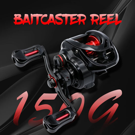 J-BARZILLAI PL 5+1BB 7.0:1 Black 8kg Lure, Baitcasting Fishing Reel