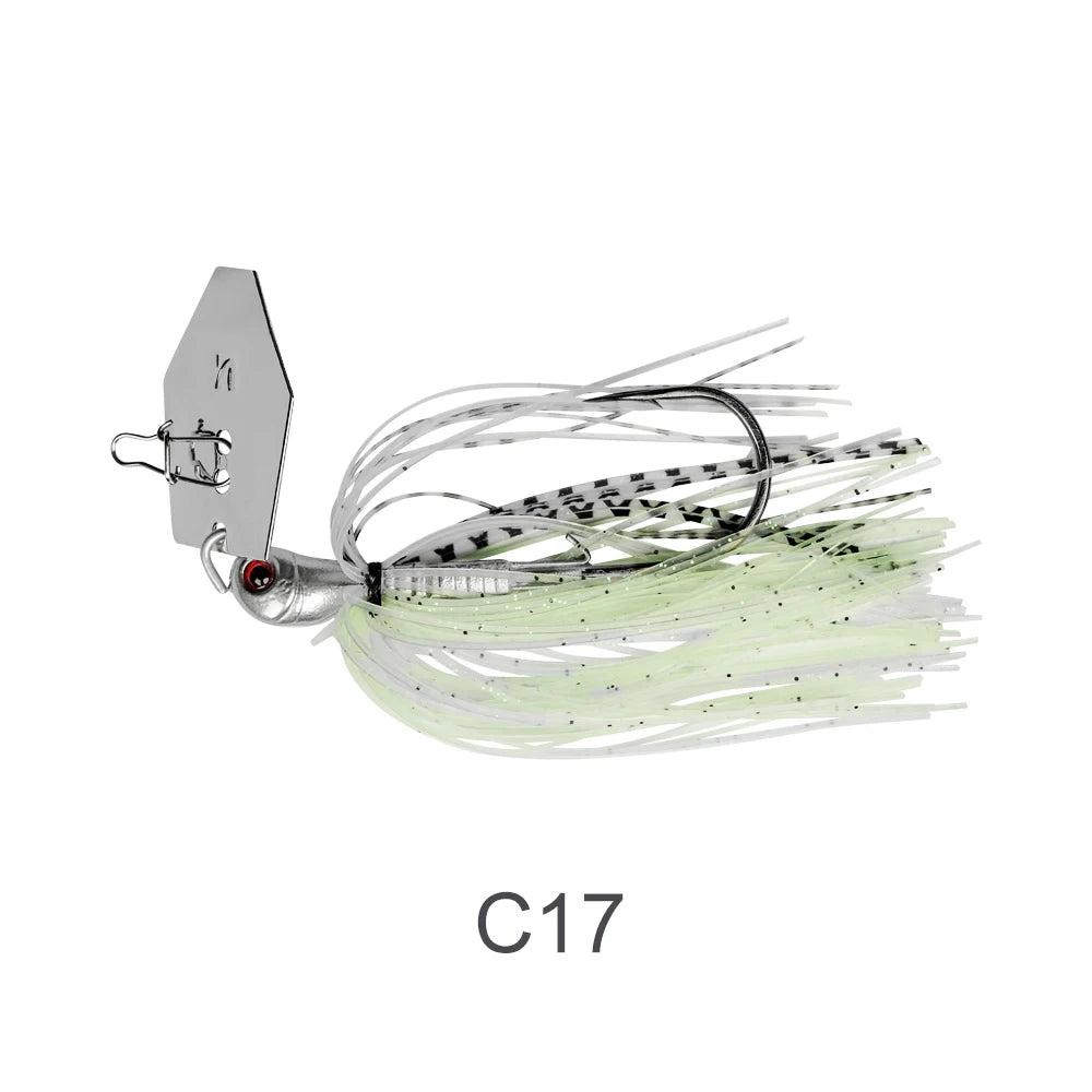 Noeby Chatterbait 10.5g 14g 21g 28g 35g Bladed Jig with Needle Stinger Hook, for Bass, Pike and ALL PREDATORS