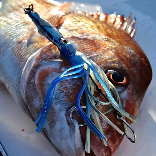 60g、100g、150g、200g Skirted SQUID Lure – Slow Pitch, Jigging/Trolling Lure for Saltwater/Deep Sea Fishing
ALL BILLFISH, MAHI/DORADO, KINGFISH, TUNA, WAHOO, SALMON, STRIPERS...PELAGIC SPECIES