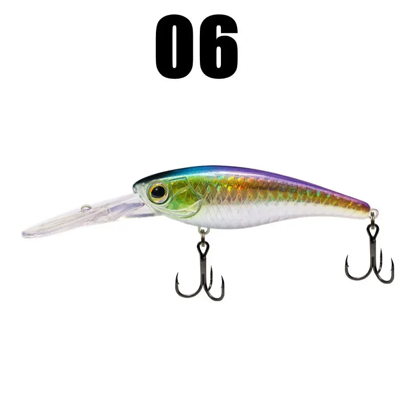 GREENSPIDER Suspending Crankbait-Minnow/ 65mm 10g Shad Hard Bait, Deep Diver, Depth 1.5m / Long Casting
BASS, PIKE, TROUT, WALLEYE, SALMON