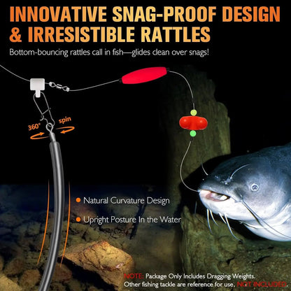Dovesun 3PCS Dragging Weights for Catfishing,  Sinkers for Drift/3-Way Rig