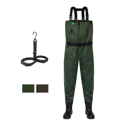 Ghosthorn Chest Waders for Men or Women with Insulated Boots, Nylon/PVC Waterproof Fishing Waders, Boot feet, Duck Hunting Waders