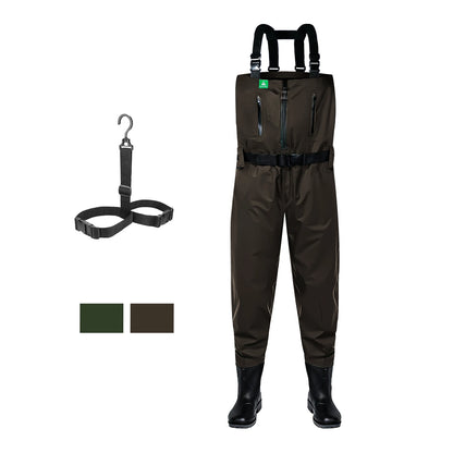 Ghosthorn Chest Waders for Men or Women with Insulated Boots, Nylon/PVC Waterproof Fishing Waders, Boot feet, Duck Hunting Waders