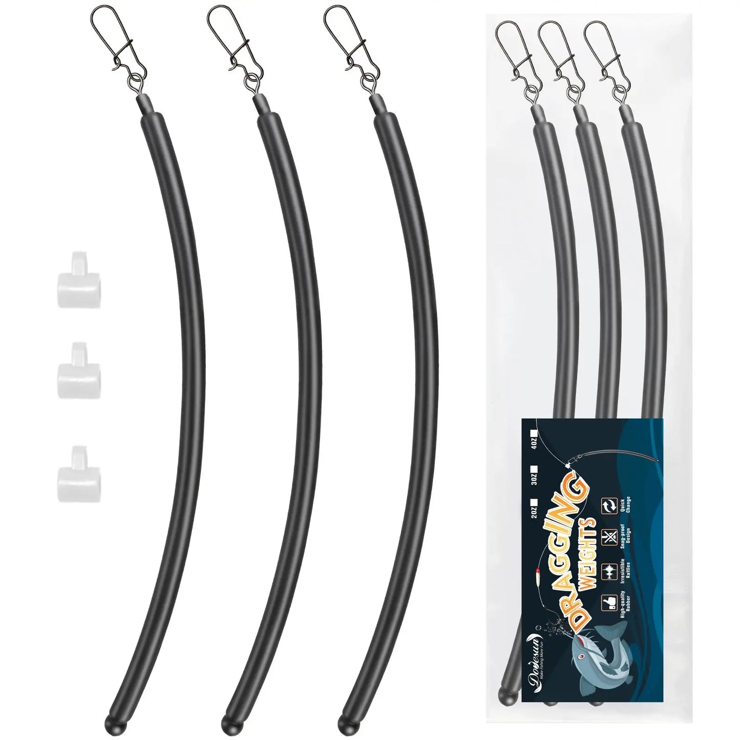 Dovesun 3PCS Dragging Weights for Catfishing,  Sinkers for Drift/3-Way Rig