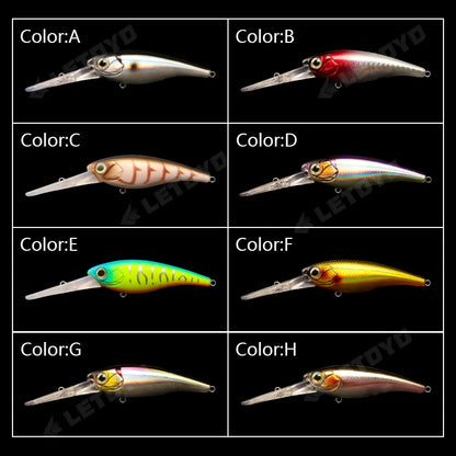 LETOYO Suspending Minnow 3.8g 6g 10g 0-4m  Deep Diving- BASS, PIKE, TROUT, WALLEYE