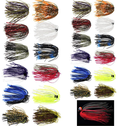 24/48Pcs Silicone Jig Skirts lure for Spinnerbaits, Buzzbaits- DIY Rubber Artificial bait 50 Strands- Lure Fishing Accessories