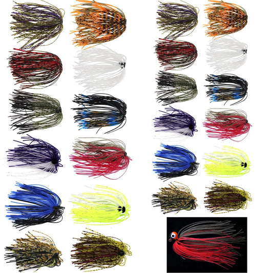 24/48Pcs Silicone Jig Skirts lure for Spinnerbaits, Buzzbaits- DIY Rubber Artificial bait 50 Strands- Lure Fishing Accessories