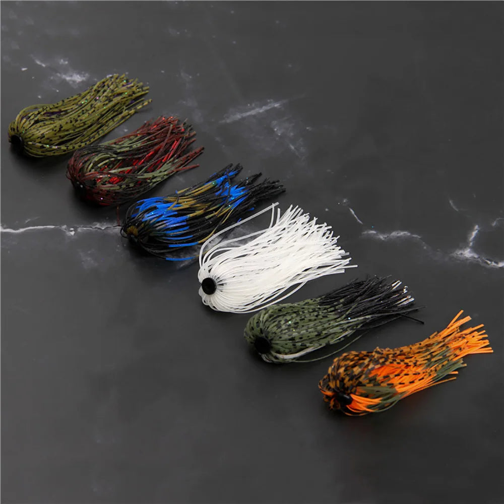 24/48Pcs Silicone Jig Skirts lure for Spinnerbaits, Buzzbaits- DIY Rubber Artificial bait 50 Strands- Lure Fishing Accessories
