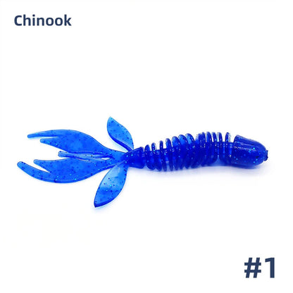 Chinook Split Tail, Soft Bait - Silicone Finesse Bait, Crawfish