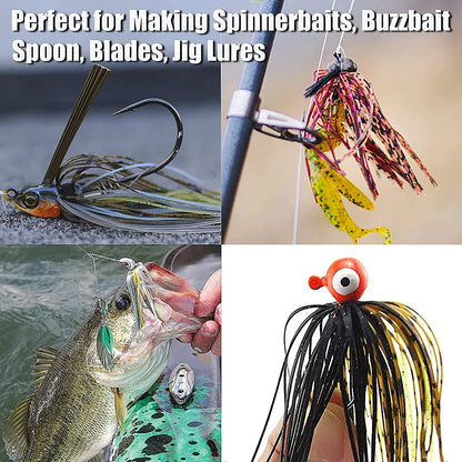 24/48Pcs Silicone Jig Skirts lure for Spinnerbaits, Buzzbaits- DIY Rubber Artificial bait 50 Strands- Lure Fishing Accessories
