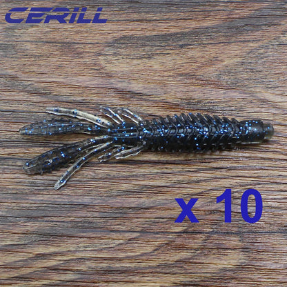 Cerill 10 PCS Floating Shrimp Soft Lure