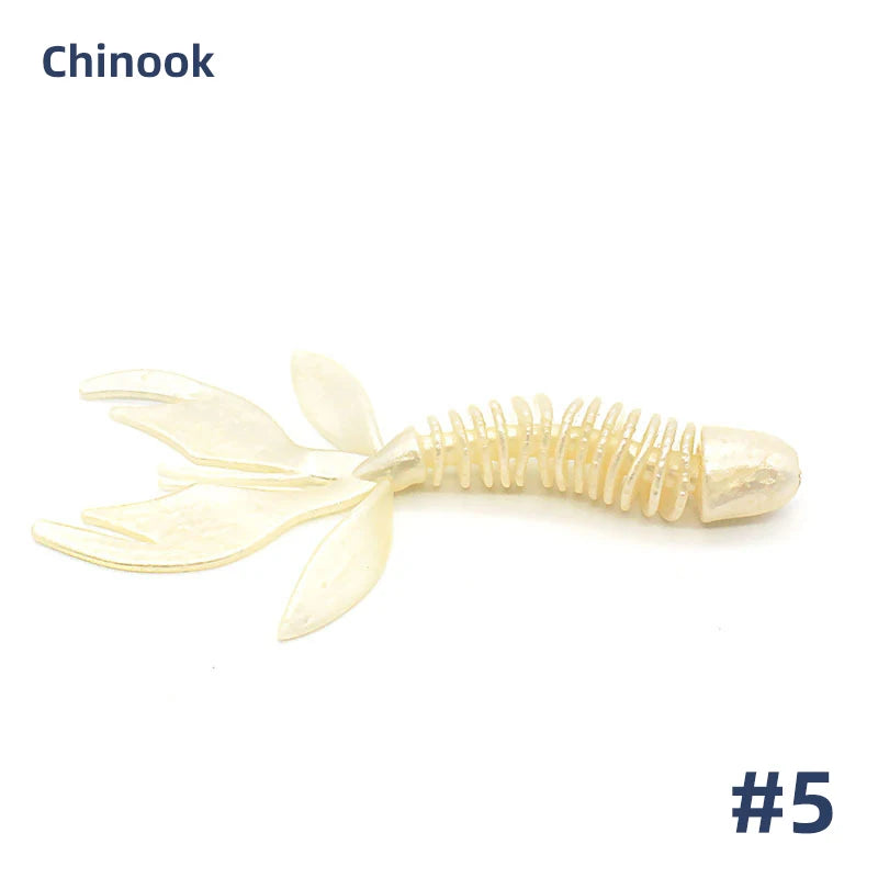 Chinook Split Tail, Soft Bait - Silicone Finesse Bait, Crawfish