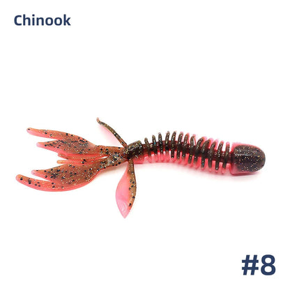 Chinook Split Tail, Soft Bait - Silicone Finesse Bait, Crawfish
