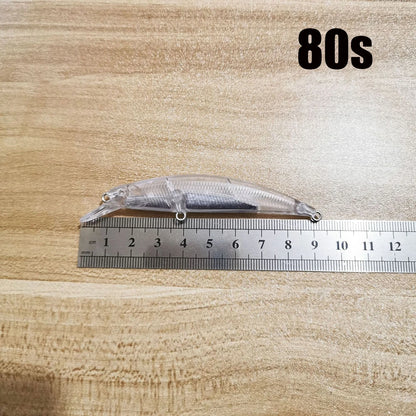TheTime 10Pcs DIY Blank Lure Body 5.8/12/15g Unpainted Spearhead RYUKI 65/80/95mm Transparent Sinking Minnow,Hard Baits