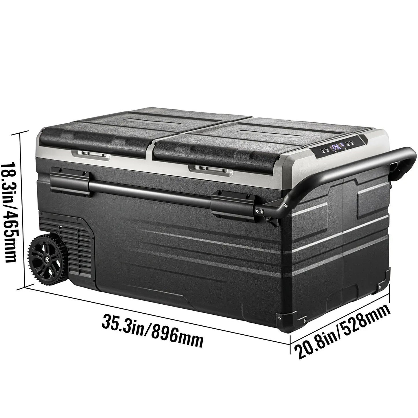 SucceBuy 75L 95L Small Fridge, Portable Mini Dual Storage Zone Refrigerator Compressor  Freezer
