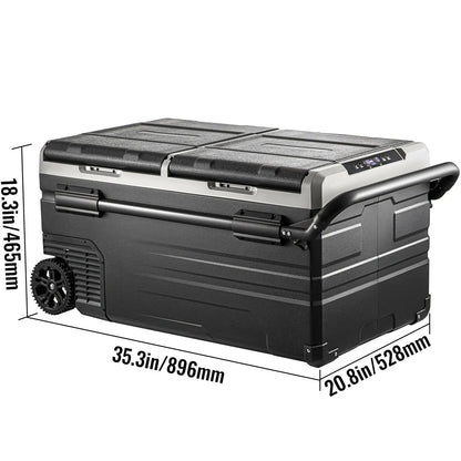 SucceBuy 75L 95L Small Fridge, Portable Mini Dual Storage Zone Refrigerator Compressor  Freezer