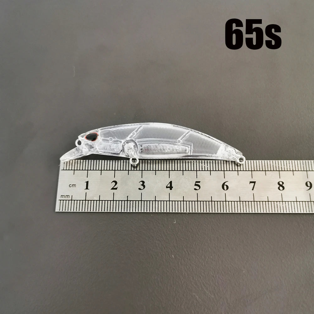 TheTime 10Pcs DIY Blank Lure Body 5.8/12/15g Unpainted Spearhead RYUKI 65/80/95mm Transparent Sinking Minnow,Hard Baits