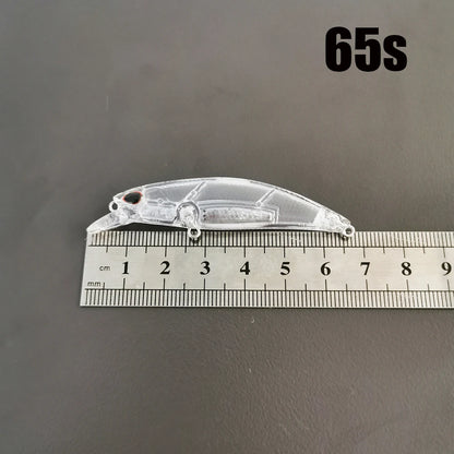 TheTime 10Pcs DIY Blank Lure Body 5.8/12/15g Unpainted Spearhead RYUKI 65/80/95mm Transparent Sinking Minnow,Hard Baits