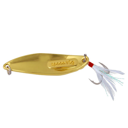 1Pcs Metal Spinner Spoon Fishing Lures 7g 10g 15g  20g, Feather Treble Hooks, VIB