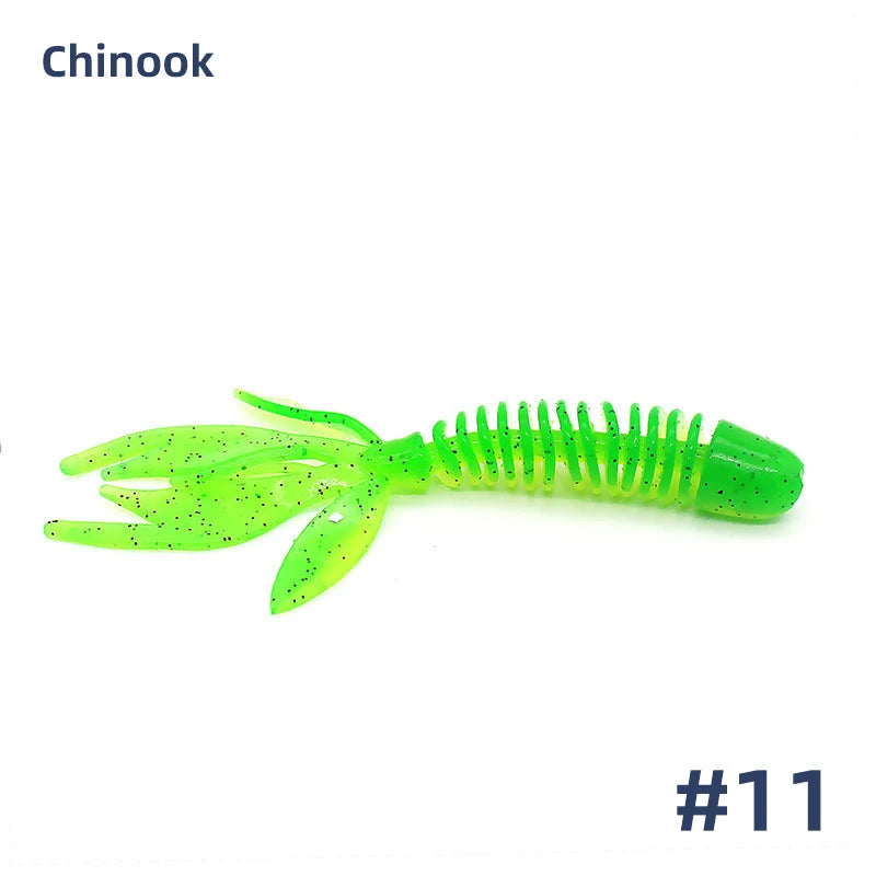 Chinook Split Tail, Soft Bait - Silicone Finesse Bait, Crawfish
