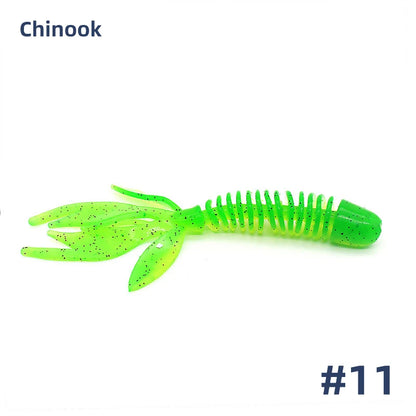 Chinook Split Tail, Soft Bait - Silicone Finesse Bait, Crawfish