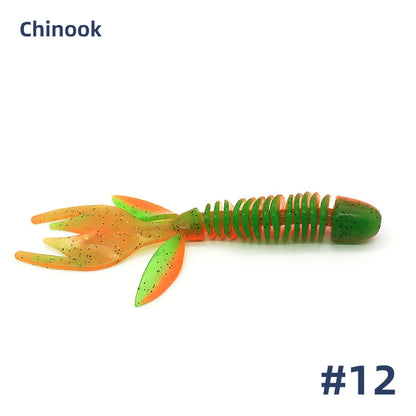 Chinook Split Tail, Soft Bait - Silicone Finesse Bait, Crawfish