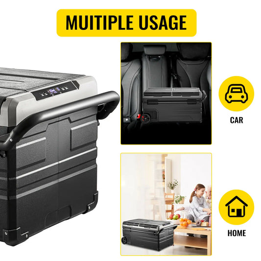 SucceBuy 75L 95L Small Fridge, Portable Mini Dual Storage Zone Refrigerator Compressor  Freezer