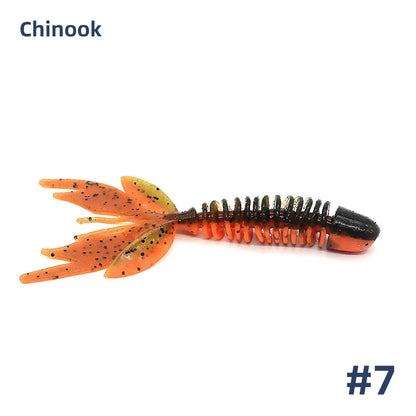 Chinook Split Tail, Soft Bait - Silicone Finesse Bait, Crawfish