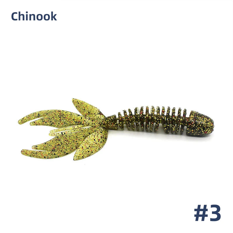 Chinook Split Tail, Soft Bait - Silicone Finesse Bait, Crawfish