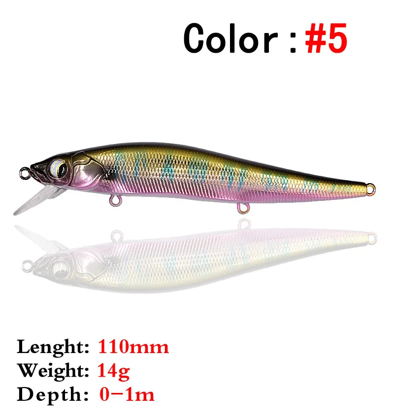 Thetime PS110F 14g Slow Rising, Floating Minnow-Jerkbait- For Pike And Perch-- Works for ALL PREDATORS