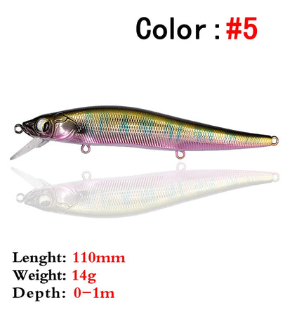 Thetime PS110F 14g Slow Rising, Floating Minnow-Jerkbait- For Pike And Perch-- Works for ALL PREDATORS