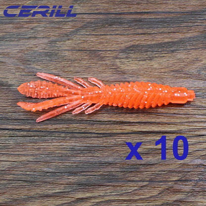 Cerill 10 PCS Floating Shrimp Soft Lure