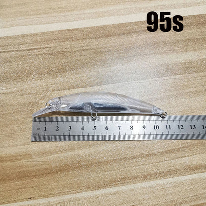 TheTime 10Pcs DIY Blank Lure Body 5.8/12/15g Unpainted Spearhead RYUKI 65/80/95mm Transparent Sinking Minnow,Hard Baits