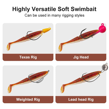 ESFISHING Pike, Walleye, Bass Fishing Lure 100mm125mm155mm 200mm- Easy Shiner- boot tail